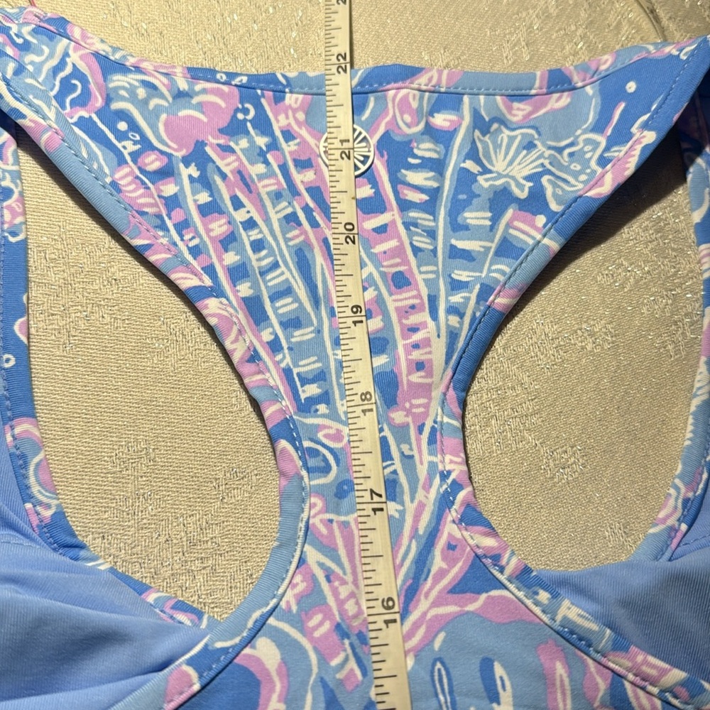NWT LILLY PULITZER TANKINI TOP SZ M. Shades of blue, lavender and  white. - Picture 13 of 13